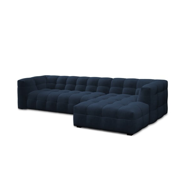Plava baršunasta kutna garnitura Windsor & Co Sofas Vesta, desni kut-image-3