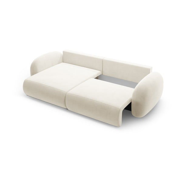 Krem baršunasti sklopiva/s prostorom za odlaganje kutna garnitura Tonale – Cosmopolitan Design-image-3