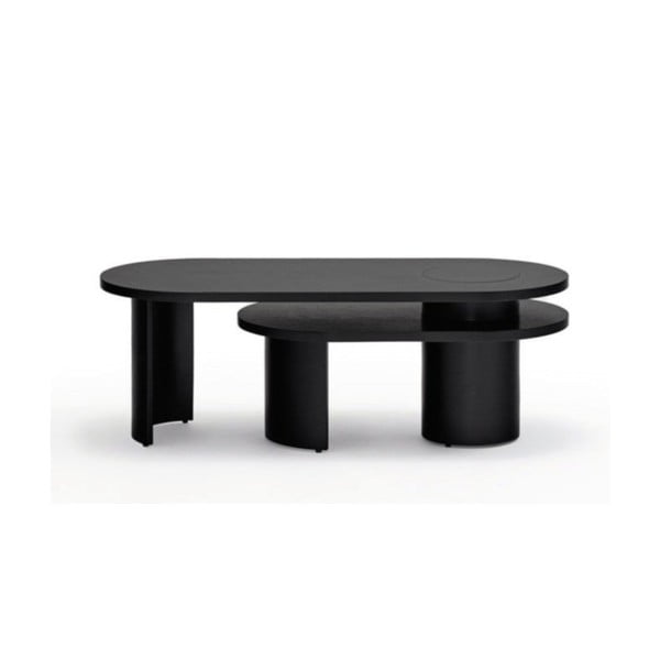 Crni stolić za kavu u dekoru jasena 120x50 cm Nori - Teulat