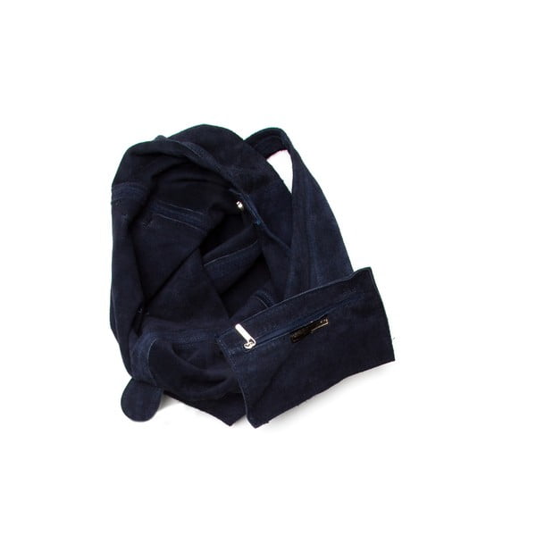 Tamnoplava kožna torba Roberta M 885 Blu-image-3