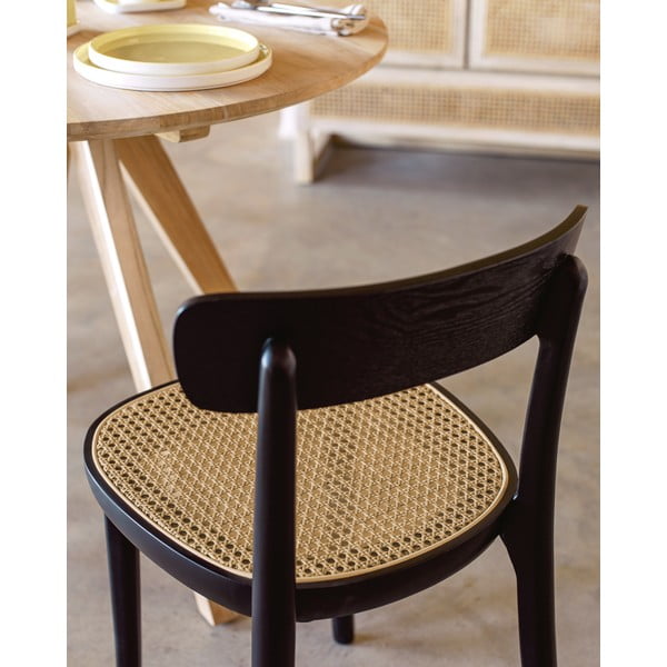 Crna blagovaonska stolica od bukovog drveta Kave Home Romane-image-2