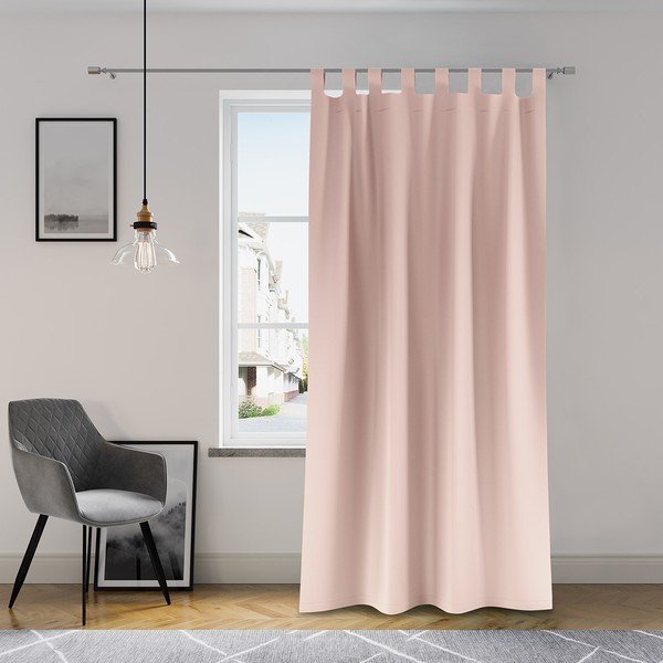 Puderasto ružičasta zavjesa AmeliaHome Tab, 140 x 250 cm-image-1