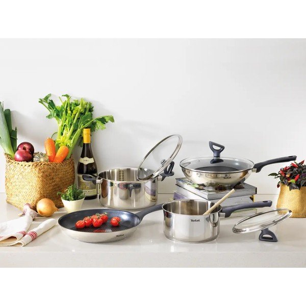 Wok tava s poklopcem/s neprijanjajućom površinom od nehrđajućeg čelika ø 28 cm Daily Cook G7309955 – Tefal-image-1