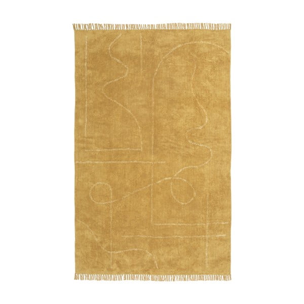 Narančasti ručno tkani pamučni tepih Westwing Collection Lines, 200 x 300 cm