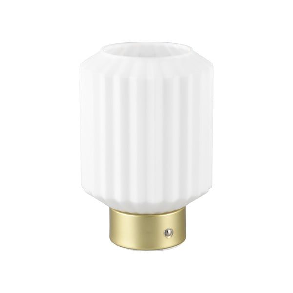 Bijela/u zlatnoj boji LED stolna lampa s mogućnosti zatamnjivanja sa staklenim sjenilom (visina 19,5 cm) Lord – Trio