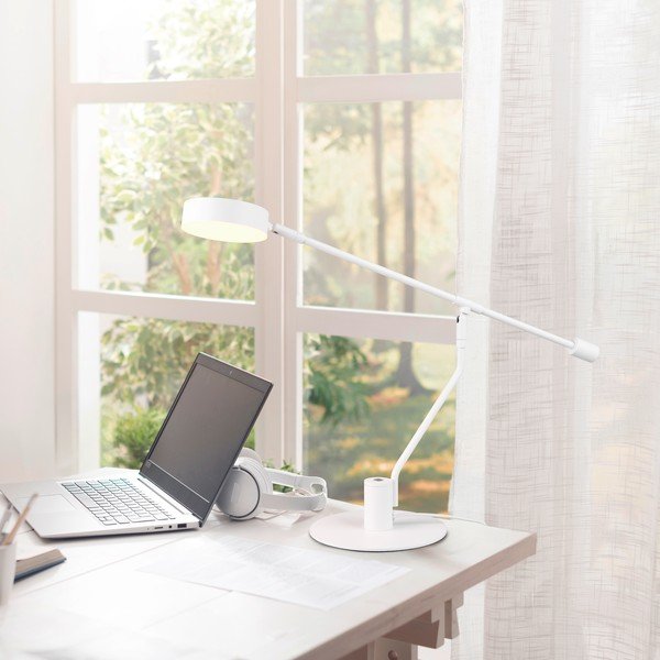 Mat bijela LED stolna lampa sa savitljivom konstrukcijom (visina 64 cm) Manduro – Trio-image-1