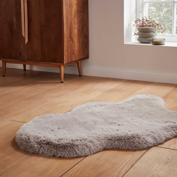 Svijetlo sivo sintetičko krzno 60x90 cm Super Teddy – Think Rugs-image-2
