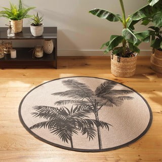 Crni/bež periv okrugli tepih ø 120 cm Tropic – douceur d'intérieur