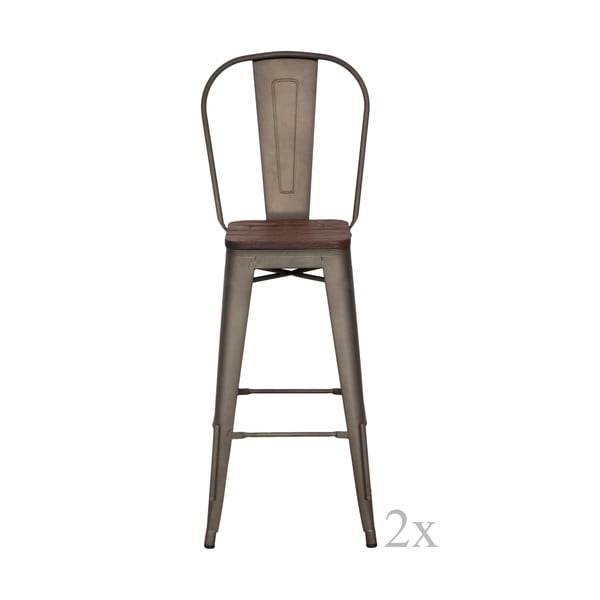 Set od 2 crne barske stolice Mauro Ferretti Detroit, visina 115 cm