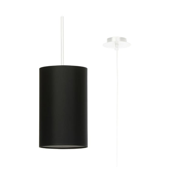 Crna viseća svjetiljka s tekstilnim sjenilom ø 15 cm Volta – Nice Lamps