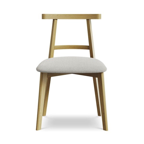 Svijetlo siva blagovaonska stolica od masivnog drveta Ohelo – Makamii-image-1