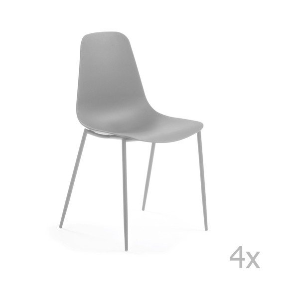 Set od 4 sive blagovaonske stolice La Forma Wass