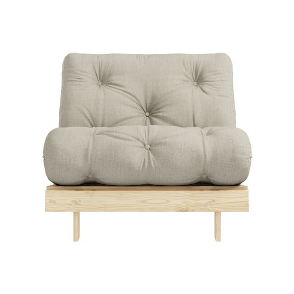 Sivo-bež lanena fotelja na rasklapanje Roots – Karup Design-image-3