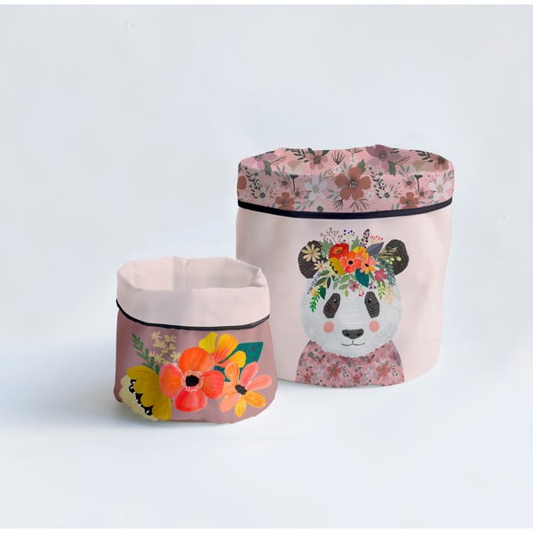 Tekstilne košare u setu 2 kom Floral Panda – Little Nice Things