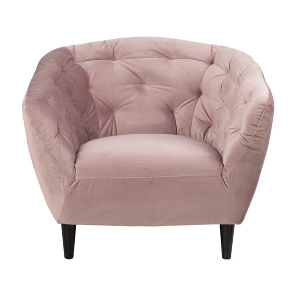 Puderasto roza baršunasta fotelja Actona Ria-image-3