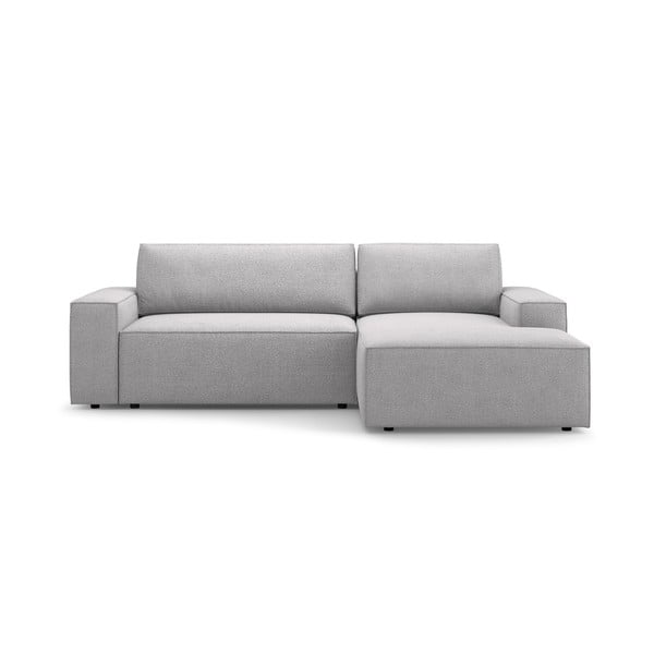 Svijetlo siva sklopiva kutna garnitura od bouclé tkanine (s desnim kutom) Jodie – Micadoni Home
