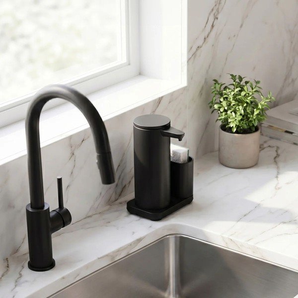 Mat crni metalni automatski držač za deterdžente – simplehuman-image-2