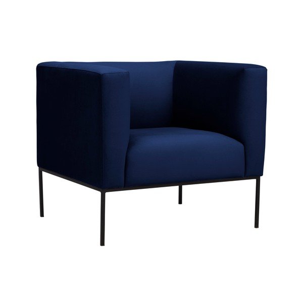 Tamnoplava baršunasta fotelja Windsor & Co Sofas Neptune-image-2