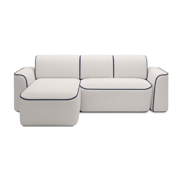 Plava/krem kutna garnitura od bouclé tkanine (s lijevim kutom/s ležaljkom) Ume – ELTAP