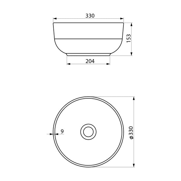 Bijeli keramički okrugao umivaonik ø 33 cm Emmi – Sapho-image-3