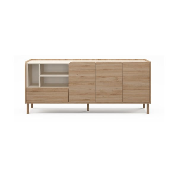 Komoda u dekoru hrasta u prirodnoj boji 180x75,5x44 cm Monza – Marckeric