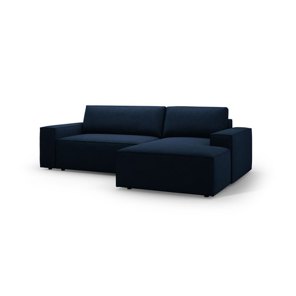 Tamno plava sklopiva kutna garnitura od bouclé tkanine (s desnim kutom) Jodie – Micadoni Home-image-2