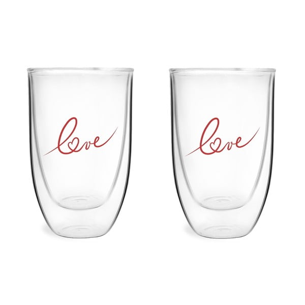 Set od 2 dvostrane čaše s printom Love Vialli Design, 350 ml