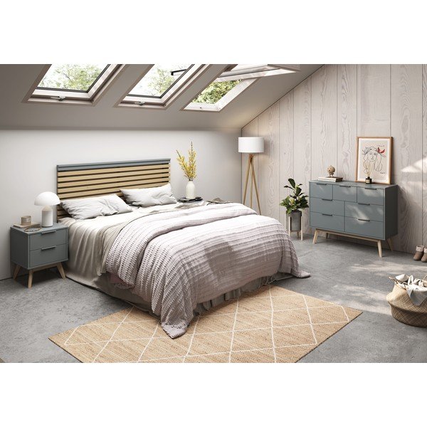 Uzglavlje u dekoru bora u prirodnoj boji/prljavo zeleno 163x100 cm Estefania – Marckeric-image-1