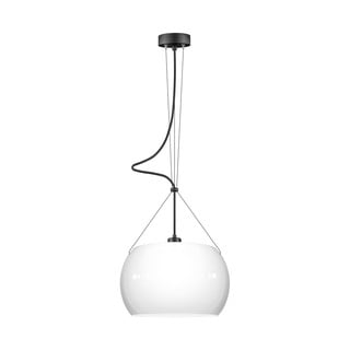 Bijela viseća svjetiljka s crnim kabelom Sotto Luce Momo Glossy, ⌀ 33 cm
