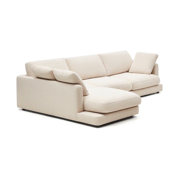 Bež kutna garnitura od šenila (s lijevim kutom/s ležaljkom) Gala – Kave Home-image-2