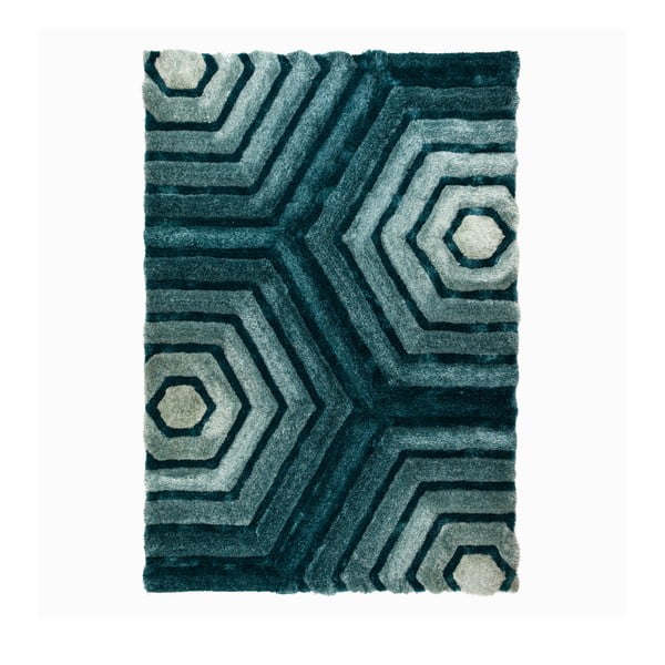 Plavo-zeleni tepih Flair Rugs Hexagon Duck, 80 x 150 cm