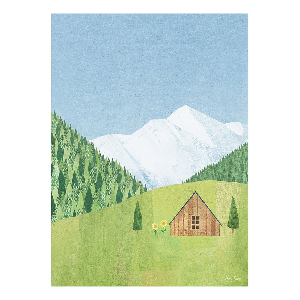 Plakat 30x40 cm Mountain Cabin - Travelposter