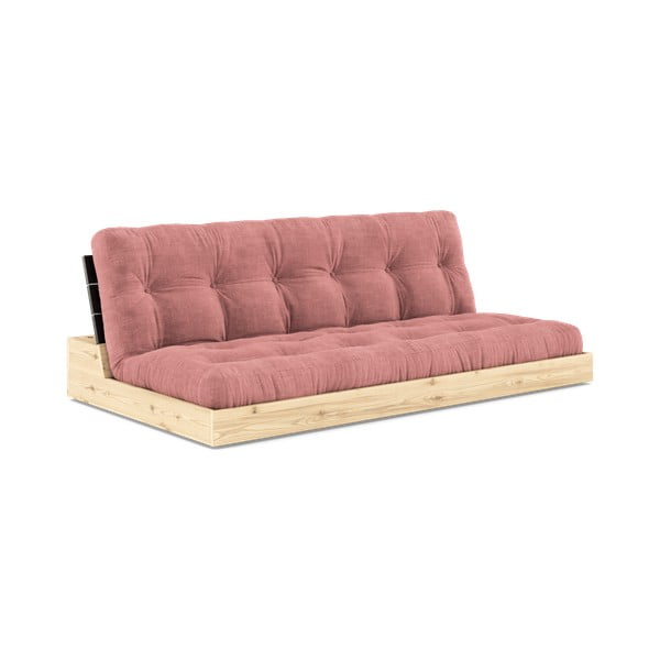 Ružičasta sklopiva sofa od samta 196 cm Base – Karup Design
