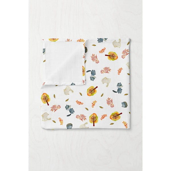 Bijela deka za bebe od muslina 75x100 cm Forest – Mijolnir-image-1