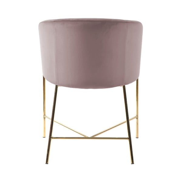 Pastelno ružičasta stolica s nogama u zlatnoj boji Interstil Nelson-image-4