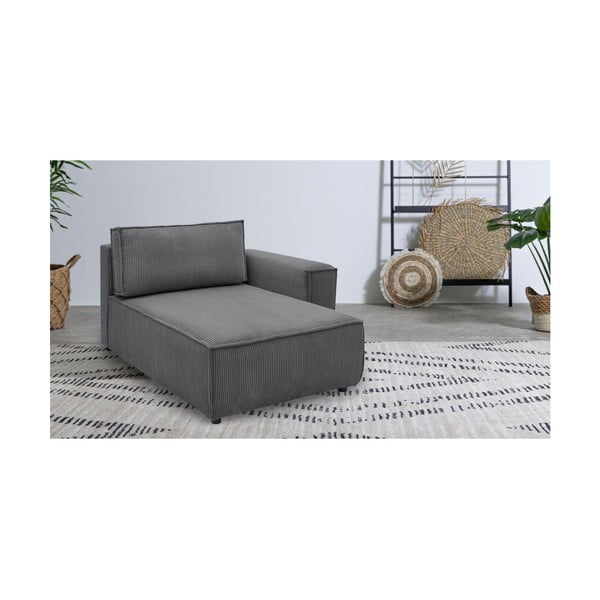 Tamno siva modularna sjedeća garnitura od samta (s desnim kutom) Nihad modular – Bobochic Paris-image-1