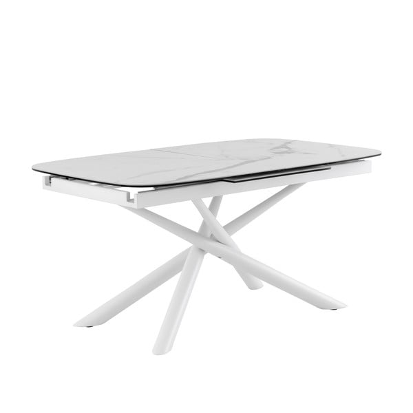 Bijeli mramorni sklopivi blagovaonski stol Sømcasa Ness, 160 x 95 cm-image-3
