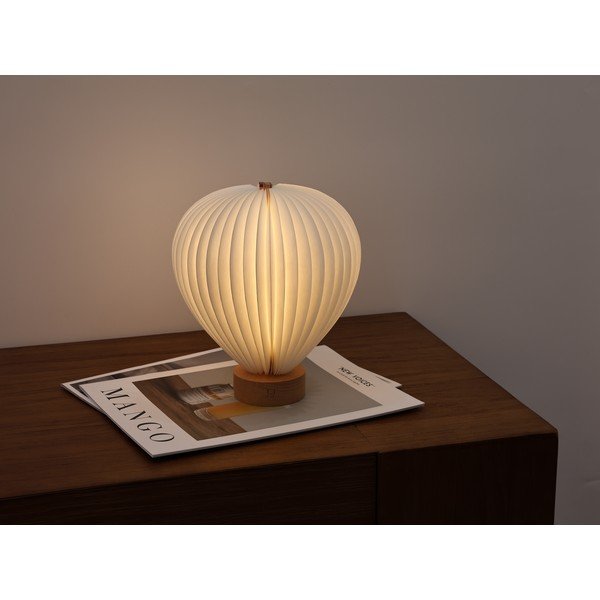 Bijela LED stolna lampa s mogućnosti zatamnjivanja s papirnim sjenilom (visina 20 cm) Aeris – Gingko-image-1