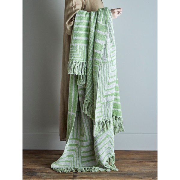 Zelena deka od mješavine pamuka 130x155 cm Velva – Bloomingville-image-1