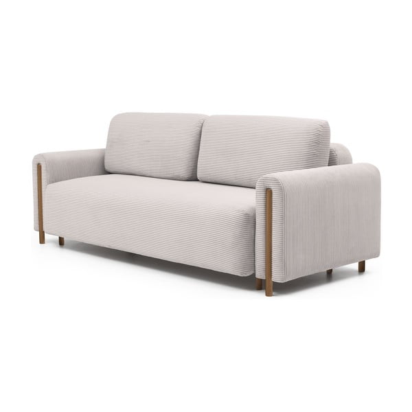 Bež sklopiva/s prostorom za odlaganje sofa od samta 244 cm Arcadova – ELTAP-image-2