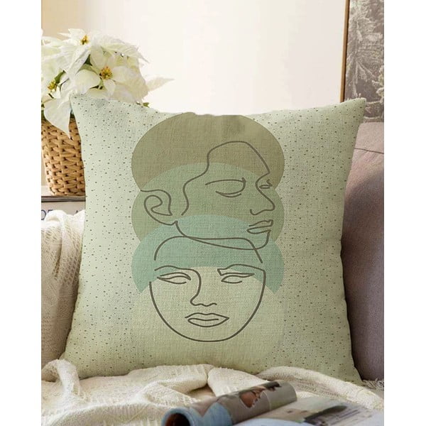 Zelena jastučnica s udjelom pamuka Minimalist Cushion Covers Chenille, 55 x 55 cm