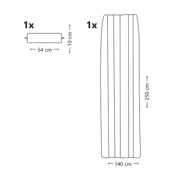 Bež zavjesa AmeliaHome Pleat, 140 x 250 cm-image-2