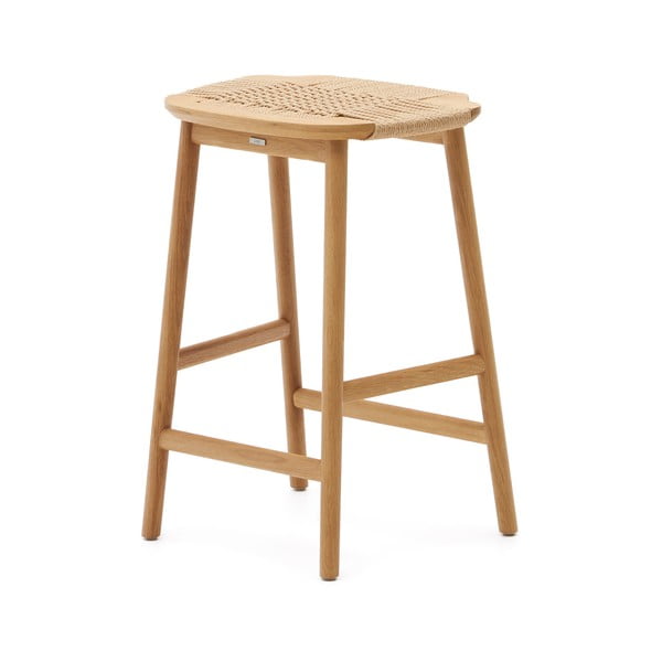 Barska stolica od punog hrasta u prirodnoj boji (visine sjedala 65 cm) Enit – Kave Home