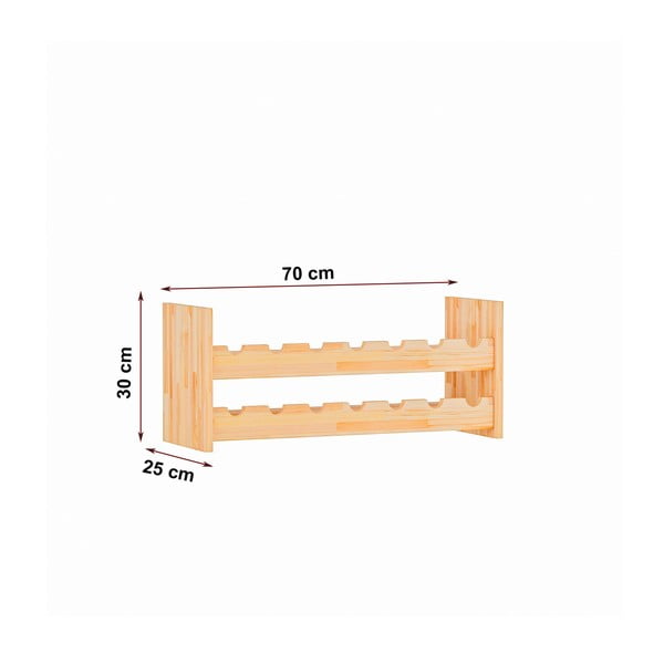 Zidni stalak za vino od borovine za 14 boca Carol - Kalune Design-image-4