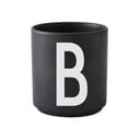 Crna porculanska šalica Design Letters Alphabet B, 250 ml