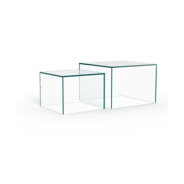 Stakleni stolići za kavu u setu 2 kom 50x50 cm Dice – Actona