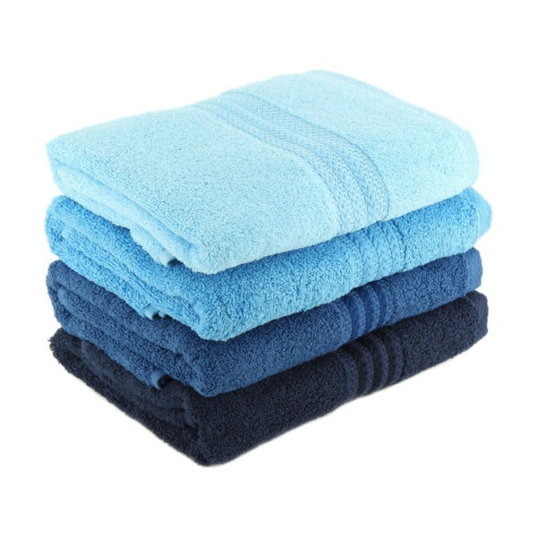 Set s 4 plava pamučna ručnika Foutastic Sky, 50 x 90 cm-image-1