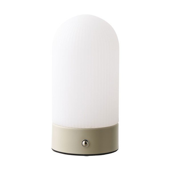 Bijela/smeđe-siva metalna stolna lampa s plastičnim sjenilom (visina 18 cm) Ashford – House Nordic