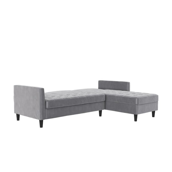 Svijetlo siva baršunasti kutna garnitura Presley – Støraa-image-2