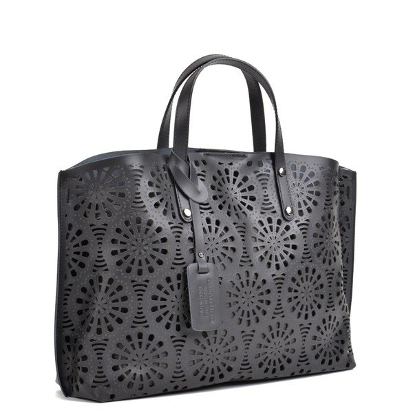 Crna kožna torba Mangotti Bags Lulia-image-1